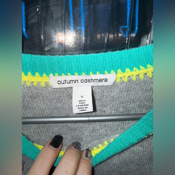 Autumn Cashmere Sweater Women’ss 100% Cashmere Retro Colors And Grey So Cute - Picture 3 of 4